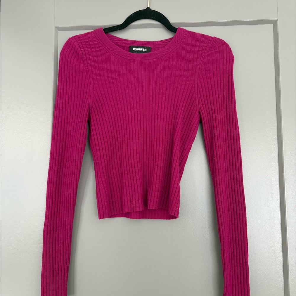 Express Ribbed Pink Sweater